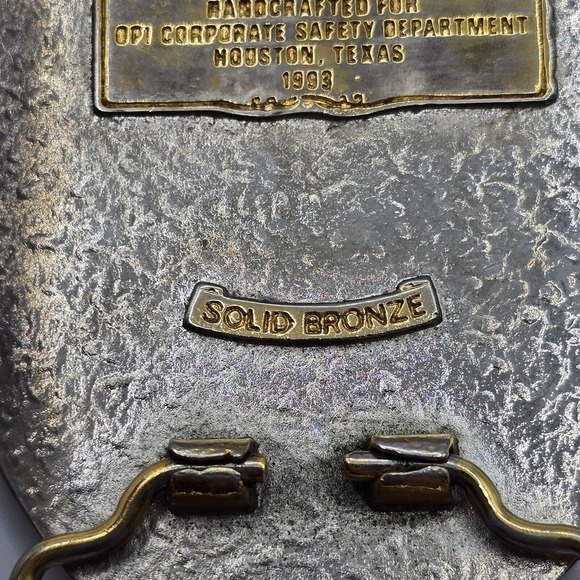 Vintage OPI Corporate Safety Department Houston Texas Bronze‎ Belt Buckle - Picture 9 of 11